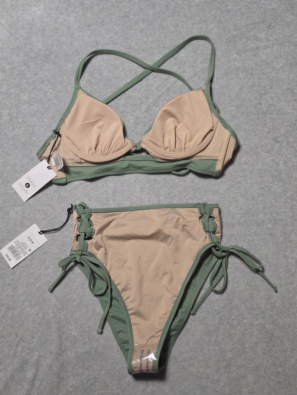 Shade & Shore Bikini Set Top 32B Bottom S, 2 Piece Bathing Suit - Picture 6 of 12